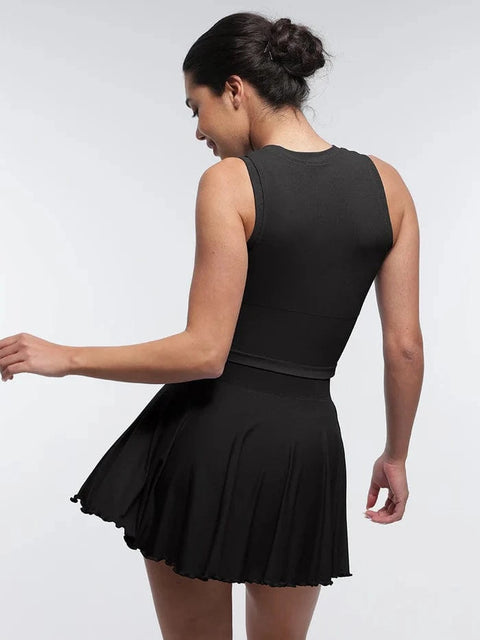 CurvyPower | UK Skirt Women's Sport Tennis Skirt with Built-In Shorts and Pockets