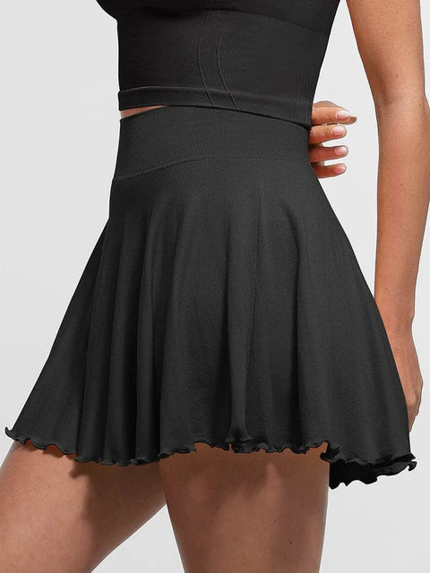 CurvyPower | UK Skirt Women's Sport Tennis Skirt with Built-In Shorts and Pockets