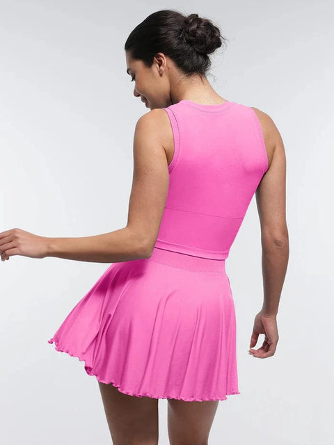 CurvyPower | UK Skirt Women's Sport Tennis Skirt with Built-In Shorts and Pockets