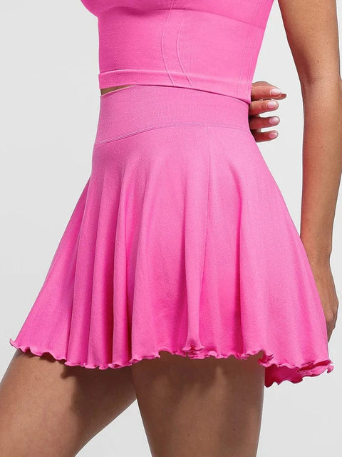 CurvyPower | UK Skirt Women's Sport Tennis Skirt with Built-In Shorts and Pockets