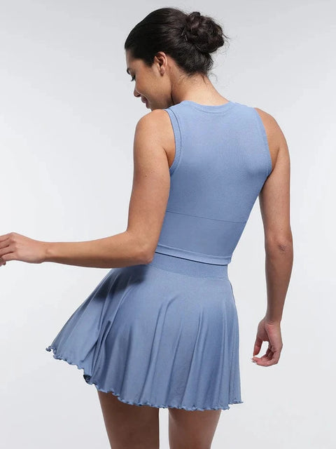 CurvyPower | UK Skirt Women's Sport Tennis Skirt with Built-In Shorts and Pockets