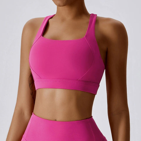 CurvyPower | UK Sports Bra Magenta / S Shockproof Wireless Supportive Sports Bra for Women