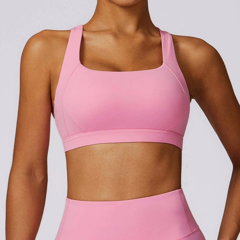 CurvyPower | UK Sports Bra Pink / S Shockproof Wireless Supportive Sports Bra for Women