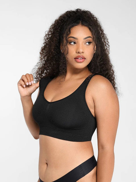 CurvyPower | UK Sports Bra Wireless Bust Support Shaper Bra with Removable Pads