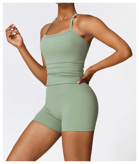 CurvyPower | UK Tank Top Basil Green / S Women's Spaghetti Strap Cami Sleeveless Shaping Tank Top