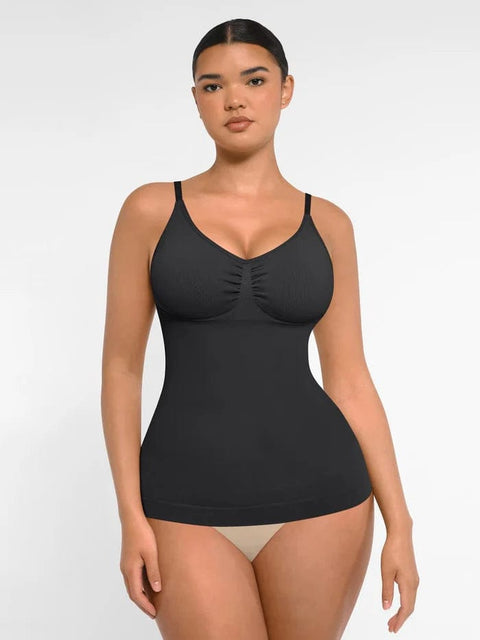 CurvyPower | UK Tank Top Black / XS Seamless Tank Top with Bust Support and Waist & Abdomen Shaping Control