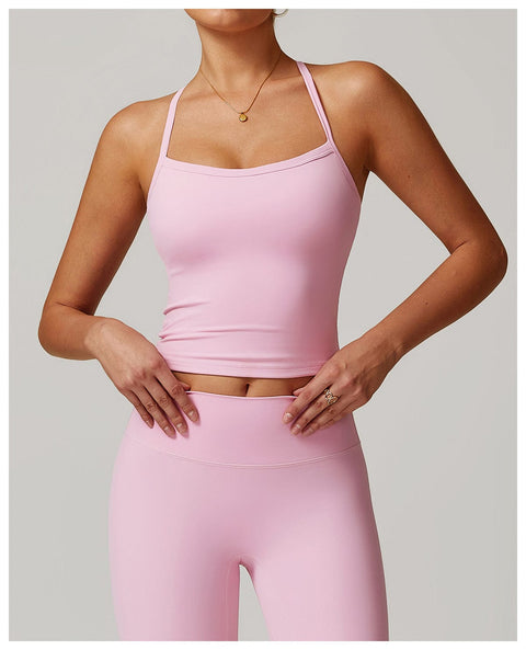 CurvyPower | UK Tank Top Cherry Blossom Pink / S Women's Spaghetti Strap Cami Sleeveless Shaping Tank Top