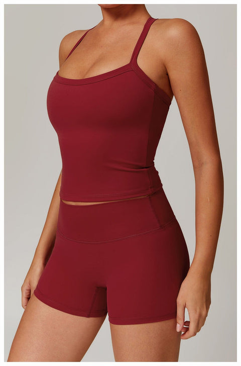 CurvyPower | UK Tank Top Cherry Red / S Women's Spaghetti Strap Cami Sleeveless Shaping Tank Top