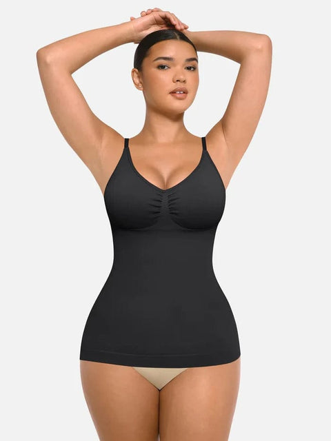 CurvyPower | UK Tank Top Seamless Tank Top with Bust Support and Waist & Abdomen Shaping Control