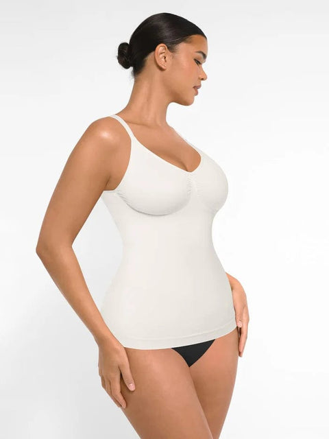 CurvyPower | UK Tank Top Seamless Tank Top with Bust Support and Waist & Abdomen Shaping Control