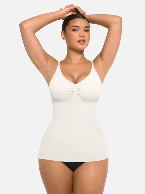 CurvyPower | UK Tank Top Seamless Tank Top with Bust Support and Waist & Abdomen Shaping Control