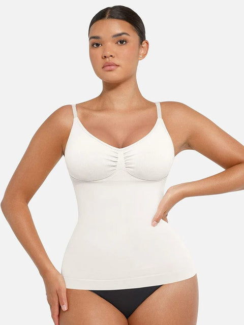 CurvyPower | UK Tank Top Seamless Tank Top with Bust Support and Waist & Abdomen Shaping Control