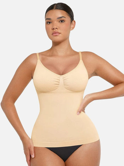CurvyPower | UK Tank Top Seamless Tank Top with Bust Support and Waist & Abdomen Shaping Control