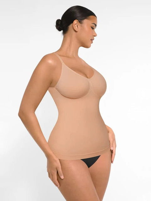 CurvyPower | UK Tank Top Seamless Tank Top with Bust Support and Waist & Abdomen Shaping Control
