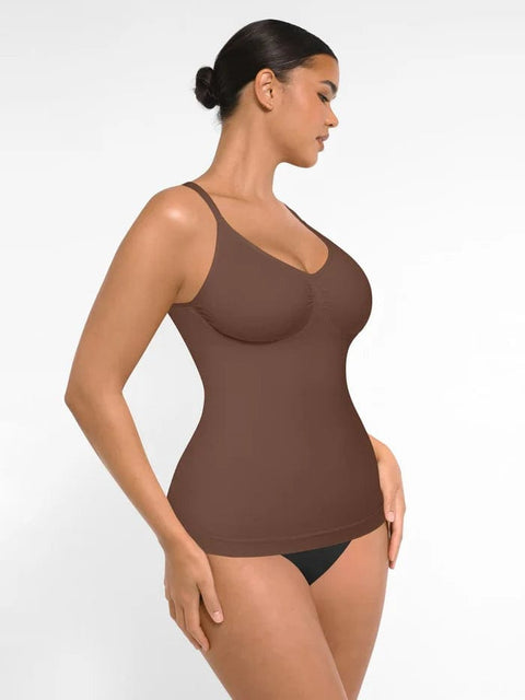 CurvyPower | UK Tank Top Seamless Tank Top with Bust Support and Waist & Abdomen Shaping Control