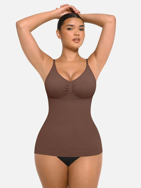 CurvyPower | UK Tank Top Seamless Tank Top with Bust Support and Waist & Abdomen Shaping Control