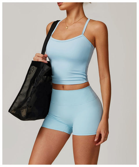 CurvyPower | UK Tank Top Sky Blue / S Women's Spaghetti Strap Cami Sleeveless Shaping Tank Top