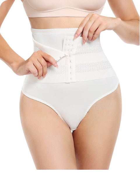 CurvyPower | UK Underwear Beige / S High Waist Trainer Shaping Underwear with Hook and Eye Closure