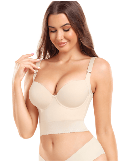 CurvyPower | UK Underwear Women's Lace Front Closure Corset with Built in Bra