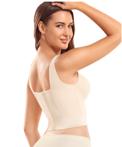 CurvyPower | UK Underwear Women's Lace Front Closure Corset with Built in Bra