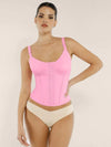 CurvyPower | UK Waist Cincher Pink / S Waist Trainer Vest with 7 Steel Bones and Three-Breasted Chest Support