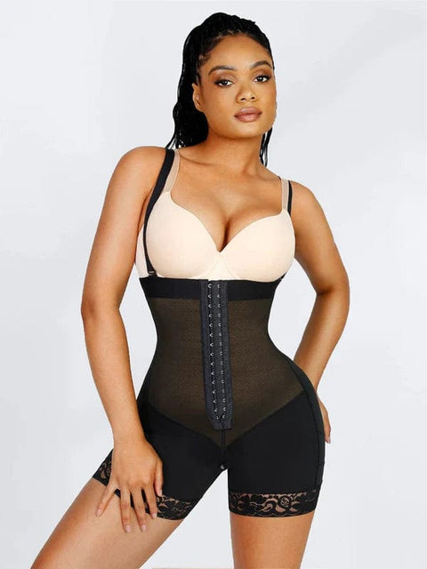 CurvyPower | UK Waist Trainer Black / S Elegant Lace Waist Trainer Compression Shapewear Shorts