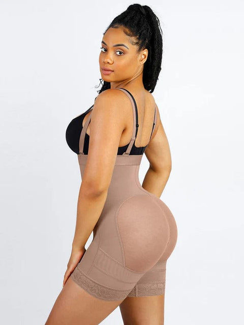 CurvyPower | UK Waist Trainer Elegant Lace Waist Trainer Compression Shapewear Shorts