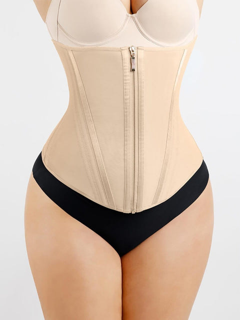 CurvyPower | UK Waist Trainer Nude / XXS Sliming Waist Trainer Shapewear with 15 Built In Steel Bone