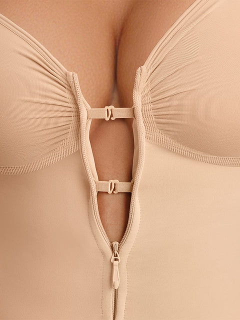 Curvypower Women's Apparel > Shapewear > Bodysuits Invisible Zip Seamless Shapewear Bodysuit with Tummy Control