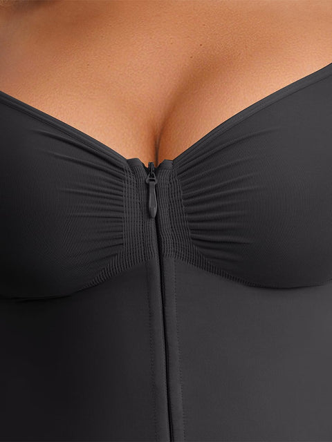 Curvypower Women's Apparel > Shapewear > Bodysuits Invisible Zip Seamless Shapewear Bodysuit with Tummy Control