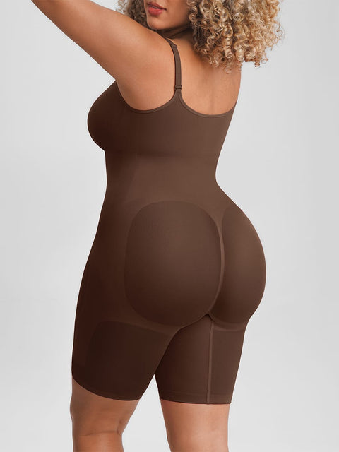 Curvypower Women's Apparel > Shapewear > Bodysuits Invisible Zip Seamless Shapewear Bodysuit with Tummy Control