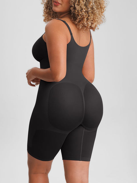 Curvypower Women's Apparel > Shapewear > Bodysuits Invisible Zip Seamless Shapewear Bodysuit with Tummy Control