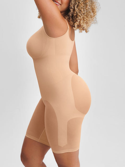 Curvypower Women's Apparel > Shapewear > Bodysuits Invisible Zip Seamless Shapewear Bodysuit with Tummy Control