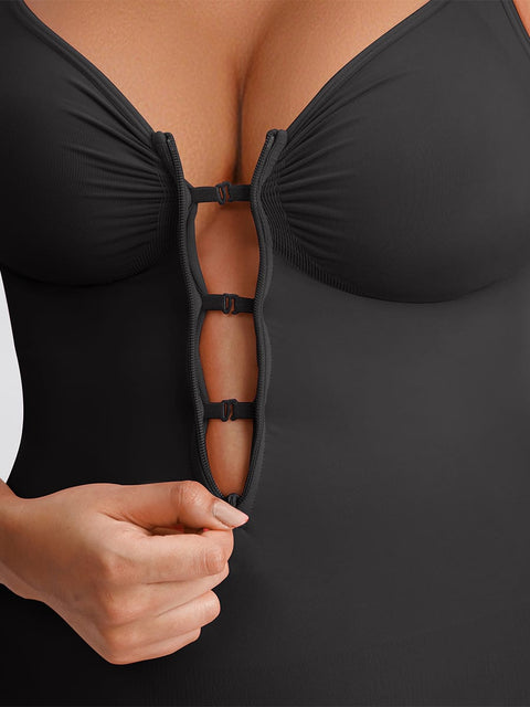 Curvypower Women's Apparel > Shapewear > Bodysuits Invisible Zip Seamless Shapewear Bodysuit with Tummy Control