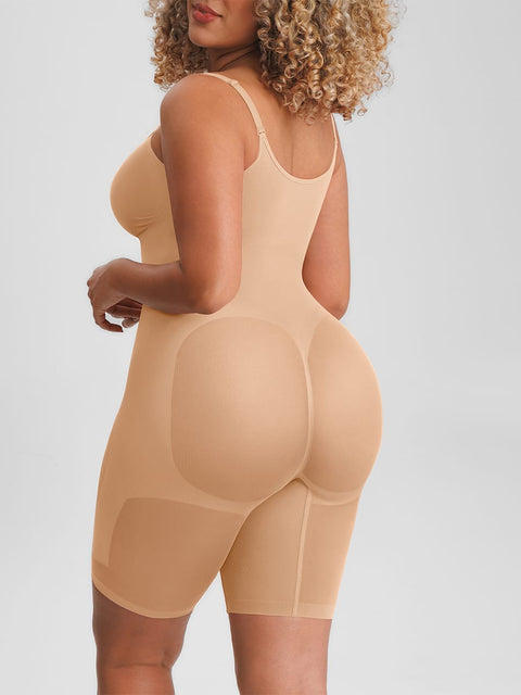 Curvypower Women's Apparel > Shapewear > Bodysuits Invisible Zip Seamless Shapewear Bodysuit with Tummy Control