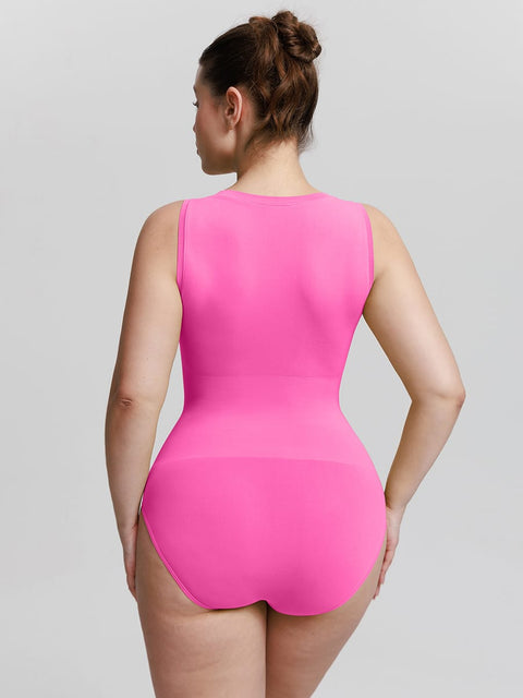 Curvypower Women's Apparel > Shapewear > Bodysuits Seamless Shapewear Bodysuit with Tummy Control & Crew Neck