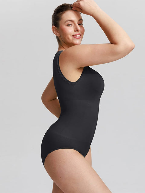 Curvypower Women's Apparel > Shapewear > Bodysuits Seamless Shapewear Bodysuit with Tummy Control & Crew Neck