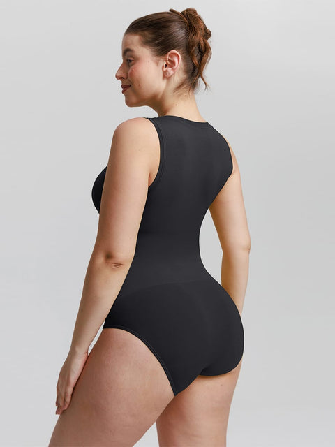 Curvypower Women's Apparel > Shapewear > Bodysuits Seamless Shapewear Bodysuit with Tummy Control & Crew Neck