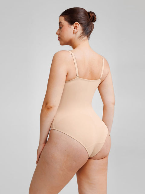 Curvypower Women's Apparel > Shapewear > Bodysuits Seamless Underwire Half Cup Shapewear Bodysuit with Removable Pads