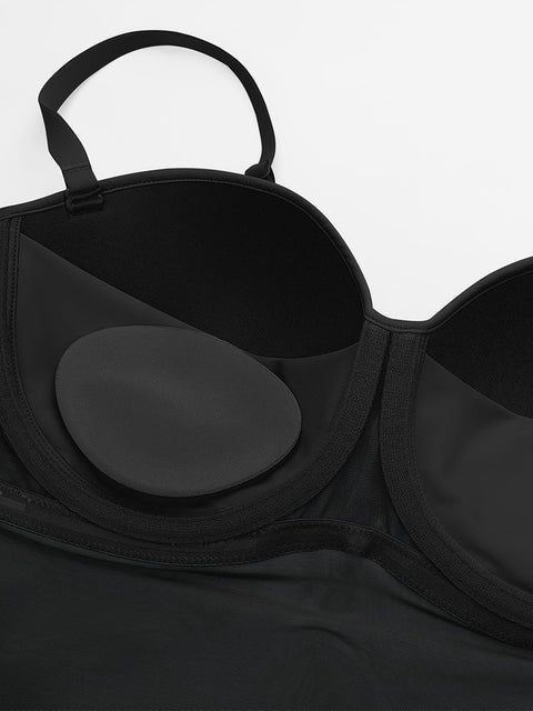 Curvypower Women's Apparel > Shapewear > Bodysuits Seamless Underwire Half Cup Shapewear Bodysuit with Removable Pads