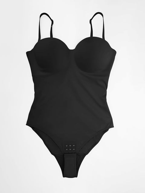 Curvypower Women's Apparel > Shapewear > Bodysuits Seamless Underwire Half Cup Shapewear Bodysuit with Removable Pads