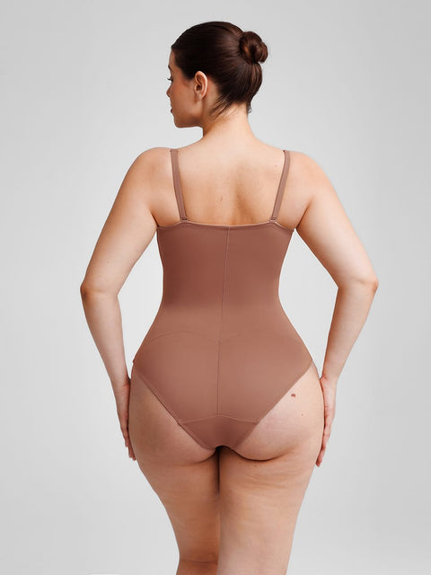 Curvypower Women's Apparel > Shapewear > Bodysuits Seamless Underwire Half Cup Shapewear Bodysuit with Removable Pads