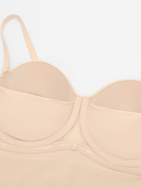 Curvypower Women's Apparel > Shapewear > Bodysuits Seamless Underwire Half Cup Shapewear Bodysuit with Removable Pads