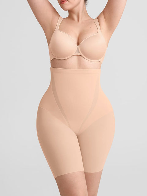 Curvypower Women's Apparel > Shapewear > Shorts Beige / S Seamless High Waist Shapewear Shorts with Tummy Control & Bum Lifter