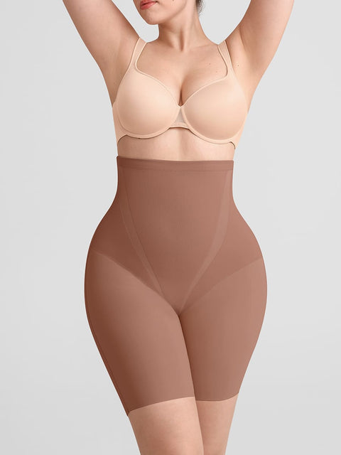 Curvypower Women's Apparel > Shapewear > Shorts Brown / S Seamless High Waist Shapewear Shorts with Tummy Control & Bum Lifter