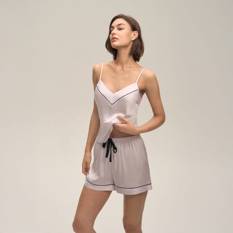 Curvypower Women's Apparel > Sleepwear > Casual Pajamas Satin Pyjama Set for Women | Cami Top & Shorts Loungewear Set
