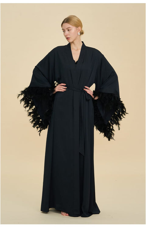 Curvypower Women's Apparel > Sleepwear > Nightgowns Black / Standard size Luxury Women's Nightdress, Elegant Dressing Bridal Nightgown Robe