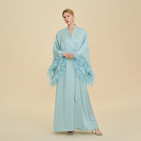 Curvypower Women's Apparel > Sleepwear > Nightgowns Blue / Standard size Luxury Women's Nightdress, Elegant Dressing Bridal Nightgown Robe