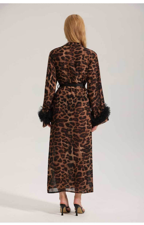 Curvypower Women's Apparel > Sleepwear > Nightgowns leopard print / Standard size Leopard Print Nightgown Sleepwear for Women