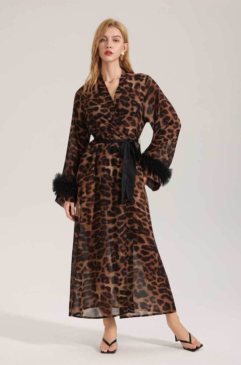 Curvypower Women's Apparel > Sleepwear > Nightgowns leopard print / Standard size Leopard Print Nightgown Sleepwear for Women